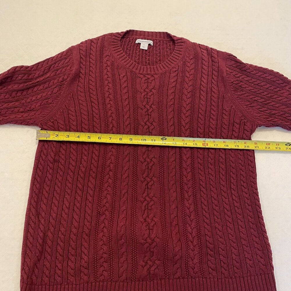 Women's Amazon Essentials Fisherman Cable Crewneck Cotton Sweater Size XL - Picture 4 of 7